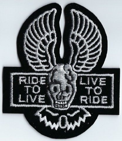 Ride To Live Live To Ride Skull & Wings | Patches