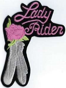 Lady Rider With Rose & Feather | Patches