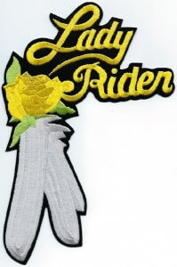 Lady Rider With Rose & Feather | Patches