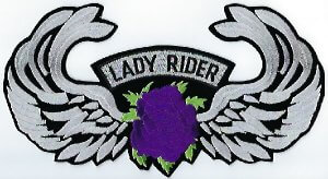 Lady Rider With Rose & Wings | Patches