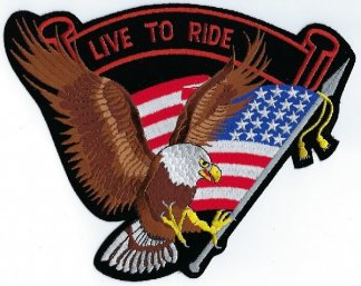 Eagle & Flag With Live To Ride | Patches